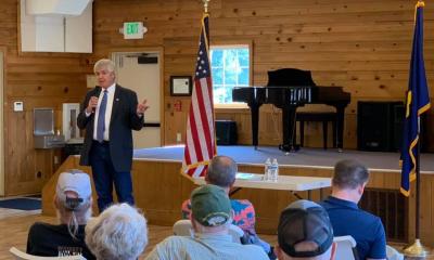 Bentz speaking to audience