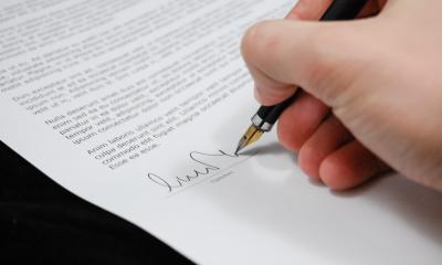 Stock Photo of signed letter